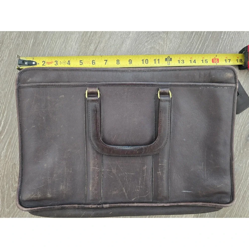 Vintage Coach Mahogany Leather Briefcase Laptop Bag Brown 0532 Distressed